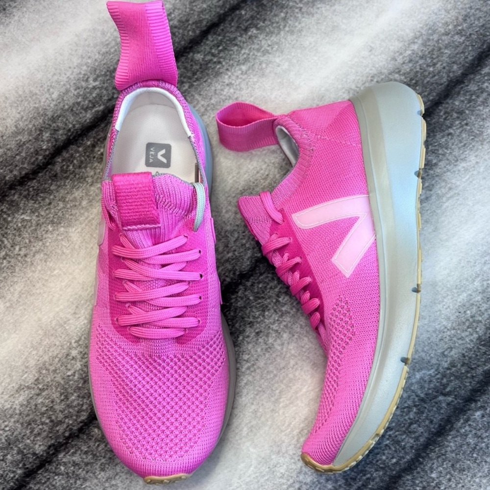 Rick Owens X Veja Pop Pink Low Sock Sneakers